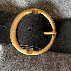 Orciani Elegant Black Belt with Round Gold Buckle